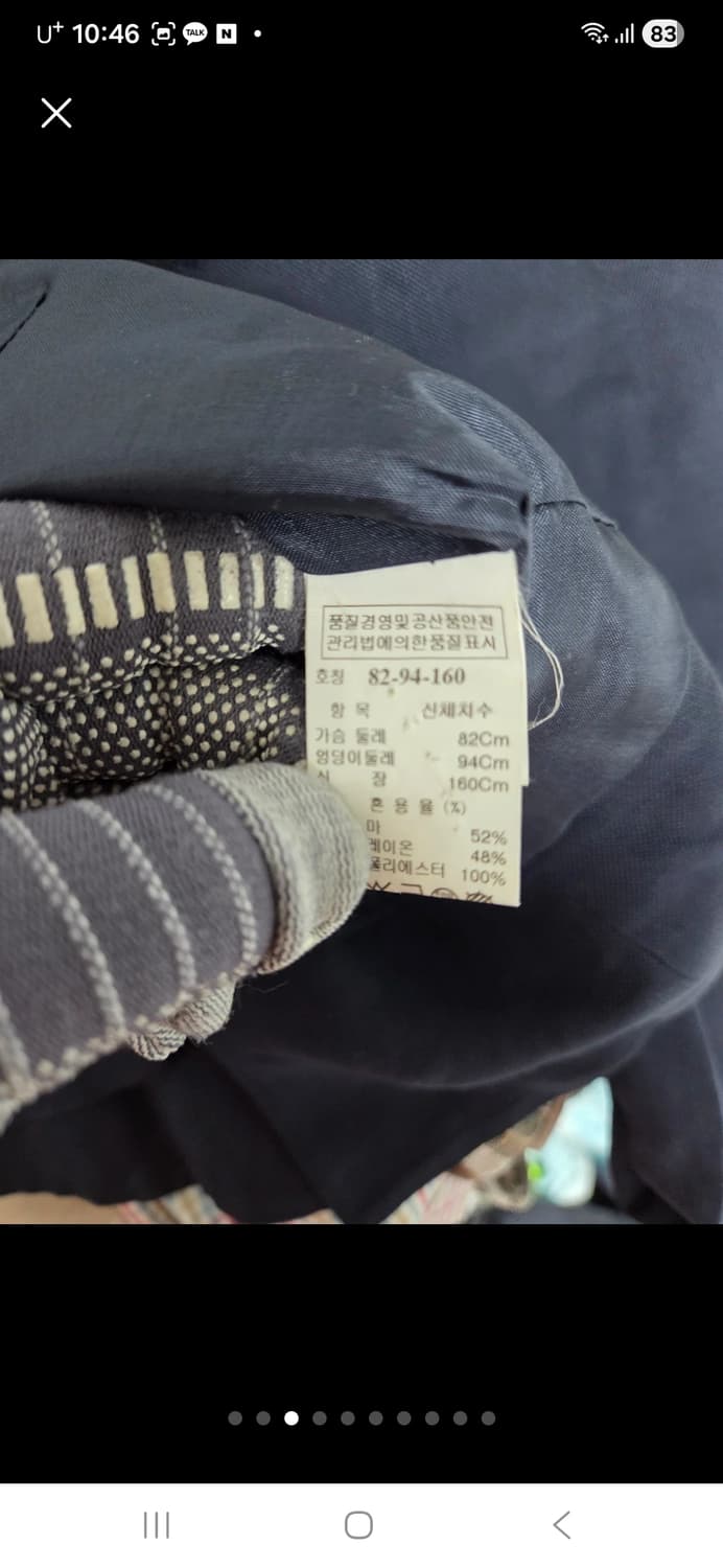 타임(한섬)네이비 숏 자켓/44-슬림55 상품이미지3