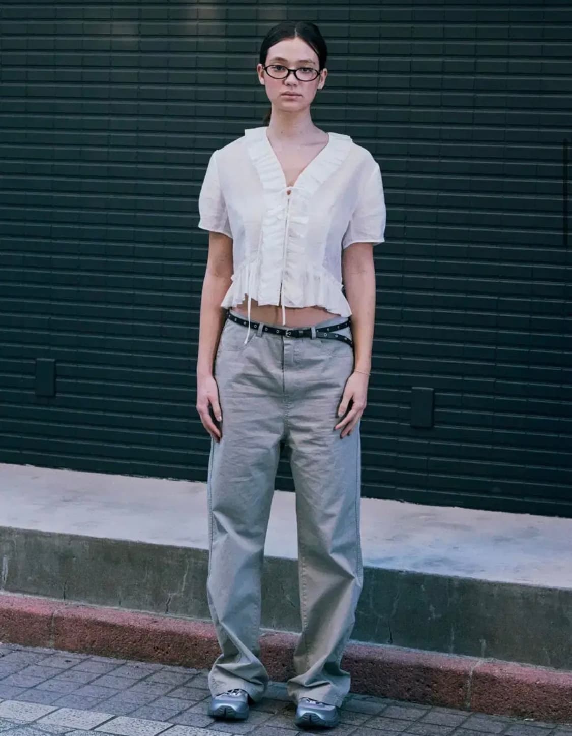 로우클래식 - 워시드 코튼 릴랙스드 팬츠 (그린베이지 L사이즈) 상품이미지1