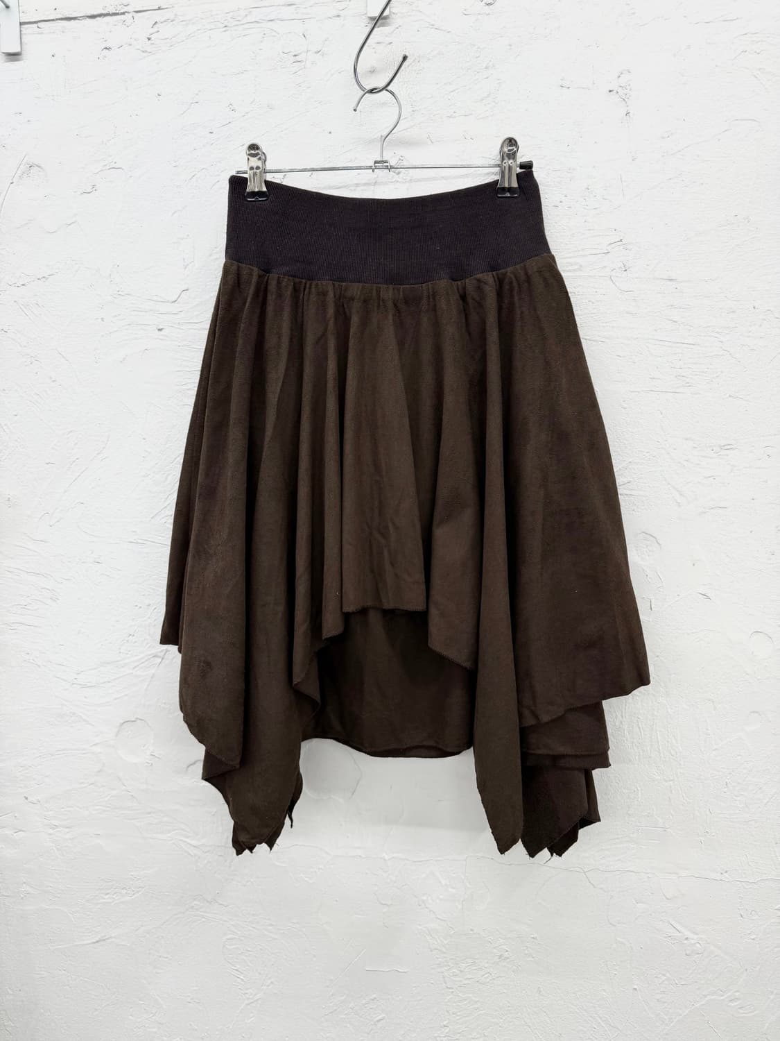 raw edge 레이어드 비대칭 스커트 상품이미지1