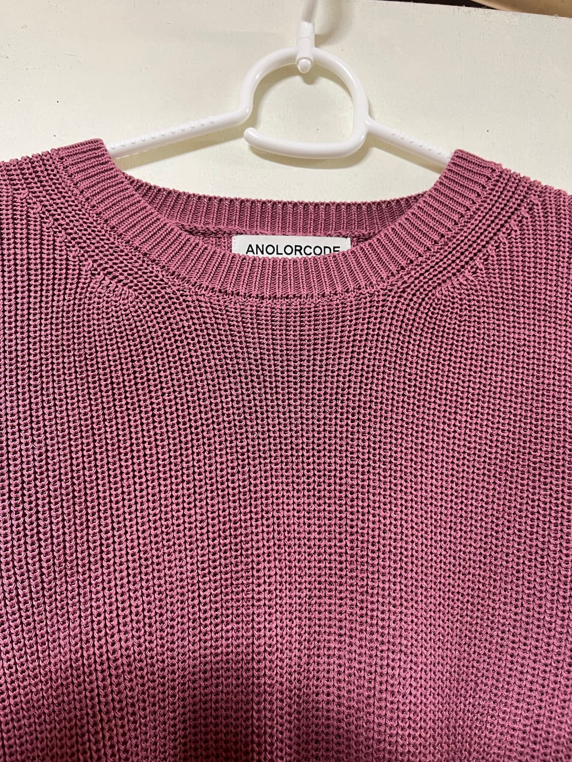 어널러코드 브로치 라운드 니트_인디 핑크 L 사이즈 상품이미지3