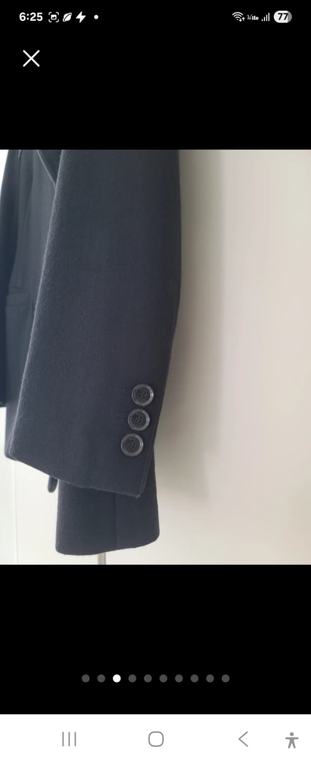 명품 구찌 정품 블랙 울 가죽라인 실크포인트 자켓 38 상품이미지3