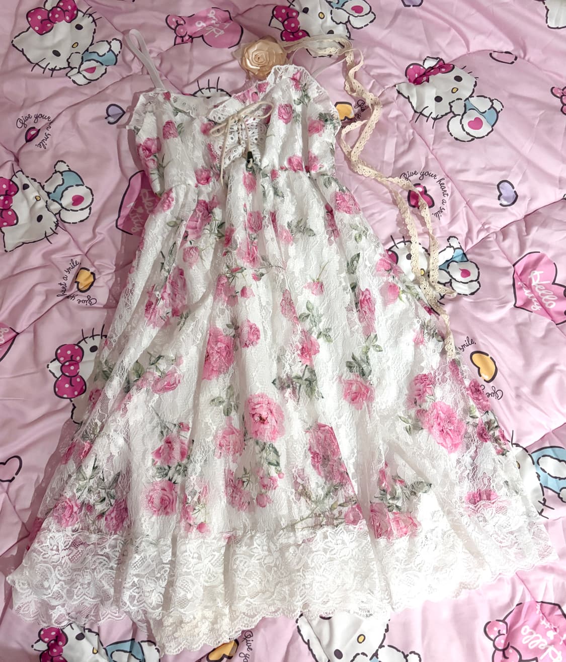 빈티지 페어리 히메카지 장미 코르셋 원피스 탑 상품이미지1