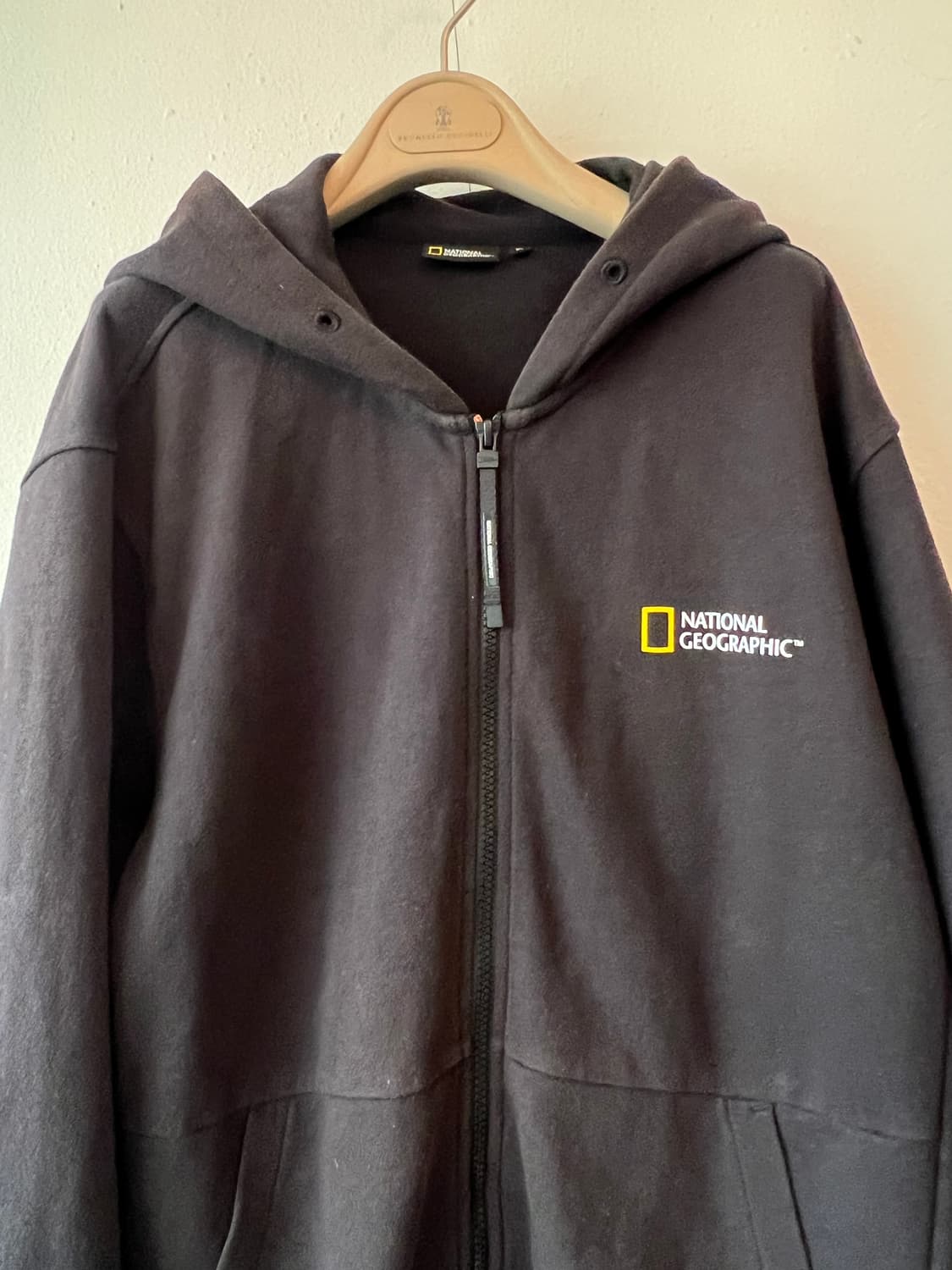 내셔널지오그래픽 남성 블랙 후드집업점퍼 코튼점퍼 상품이미지1