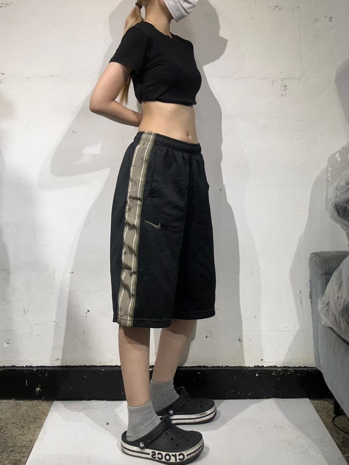 00s 나이키 블랙 버뮤다 팬츠 사이드 라인 반바지 M 상품이미지1