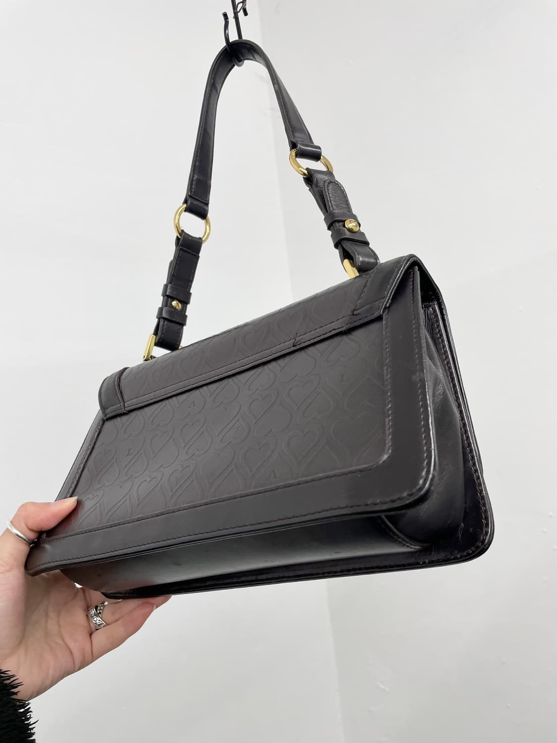 러브캣 하트 엠보 큐빅 토트백💕 상품이미지9