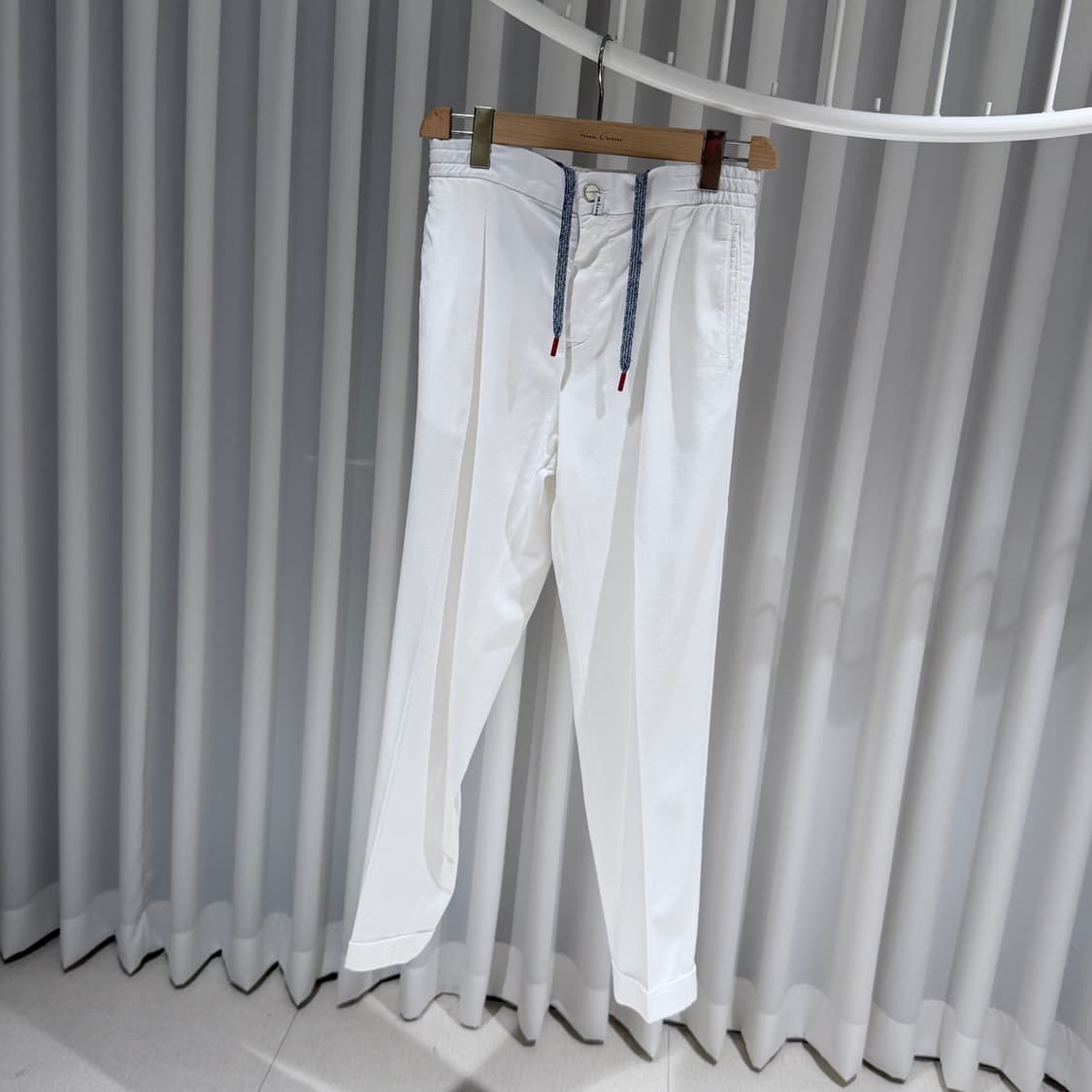 (A+/32) / 키톤 드로스트링 울 코튼 린넨 트레이닝 팬츠 화이트 상품이미지2