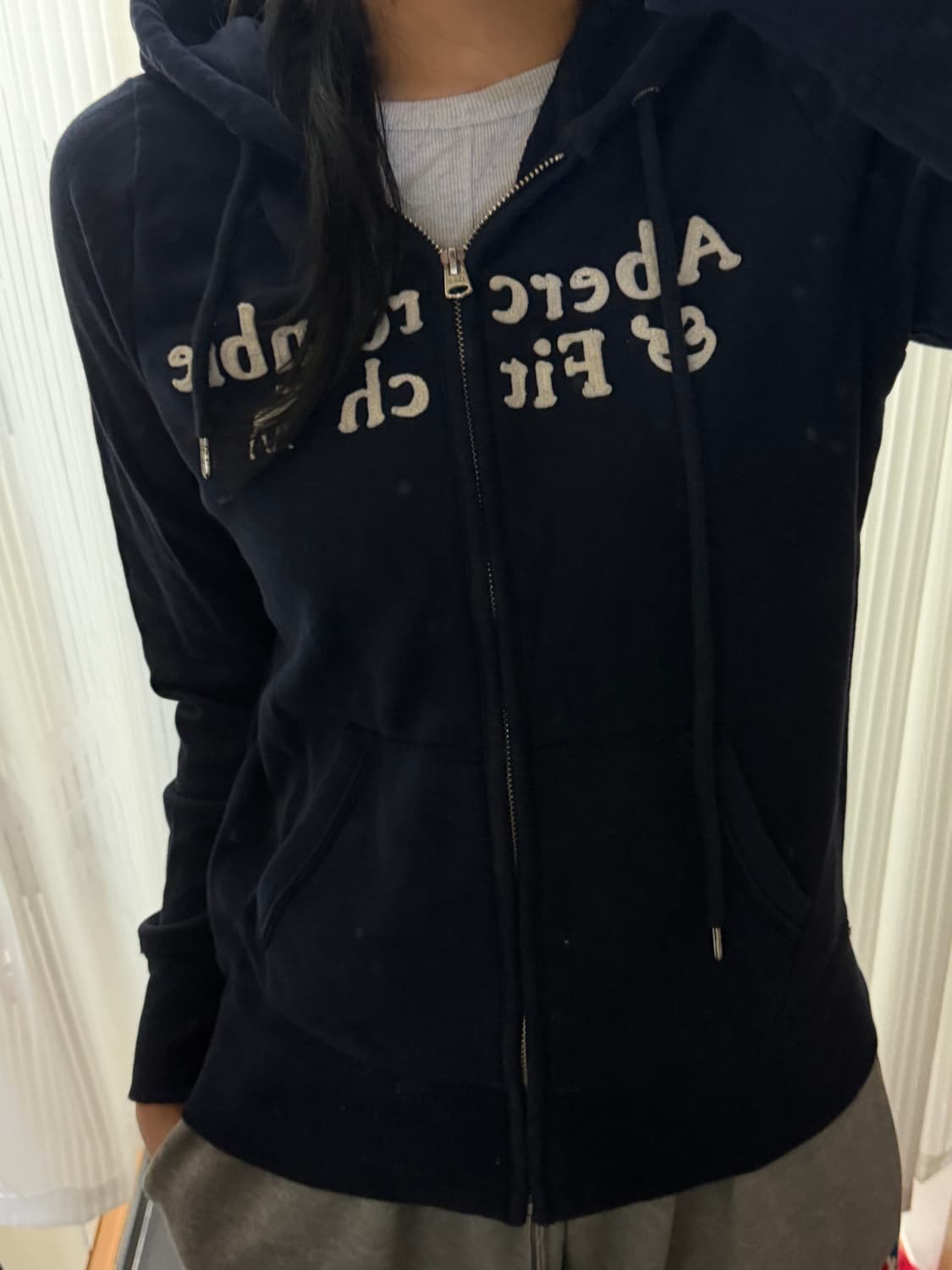 대장템 슬림핏 아베크롬비 네이비 후드집업 m 상품이미지1