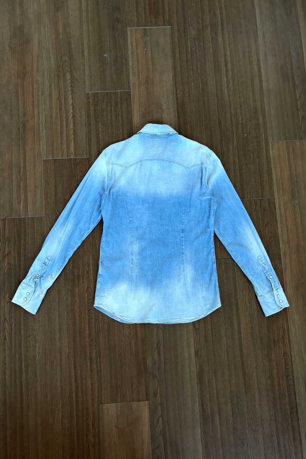 Light Wash Denim Western Shirt 상품이미지7