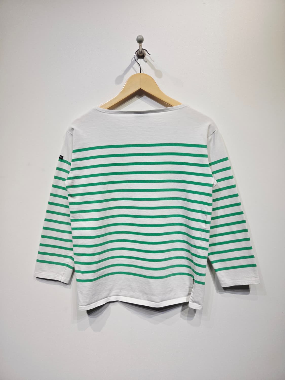 세인트제임스 보트넥 스트라이프 티셔츠 화이트/그린 상품이미지6