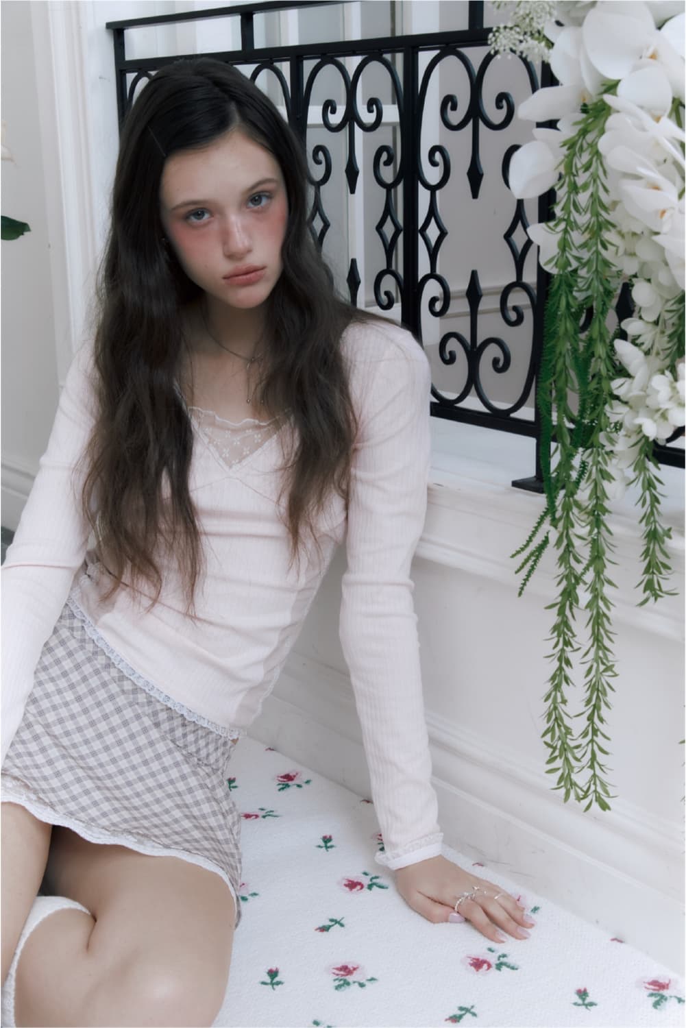 minnne 민네 sally v-neck top(pink) 판매 상품이미지1
