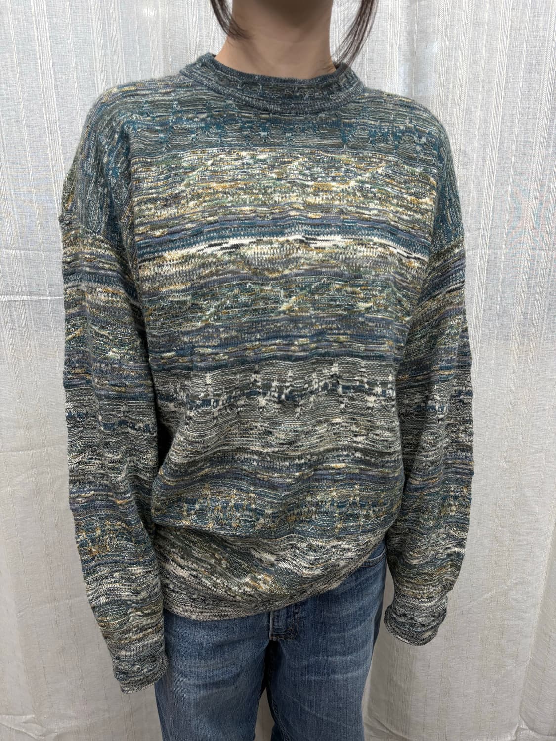 코코모 빈티지 에스닉 케이블 울니트 상품이미지1