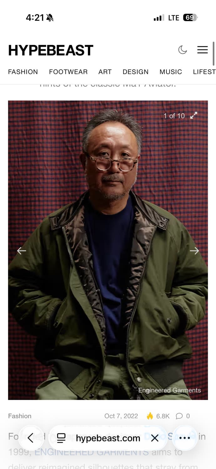 엔지니어드 가먼츠 x 바라쿠타 ma-1 자켓 상품이미지9