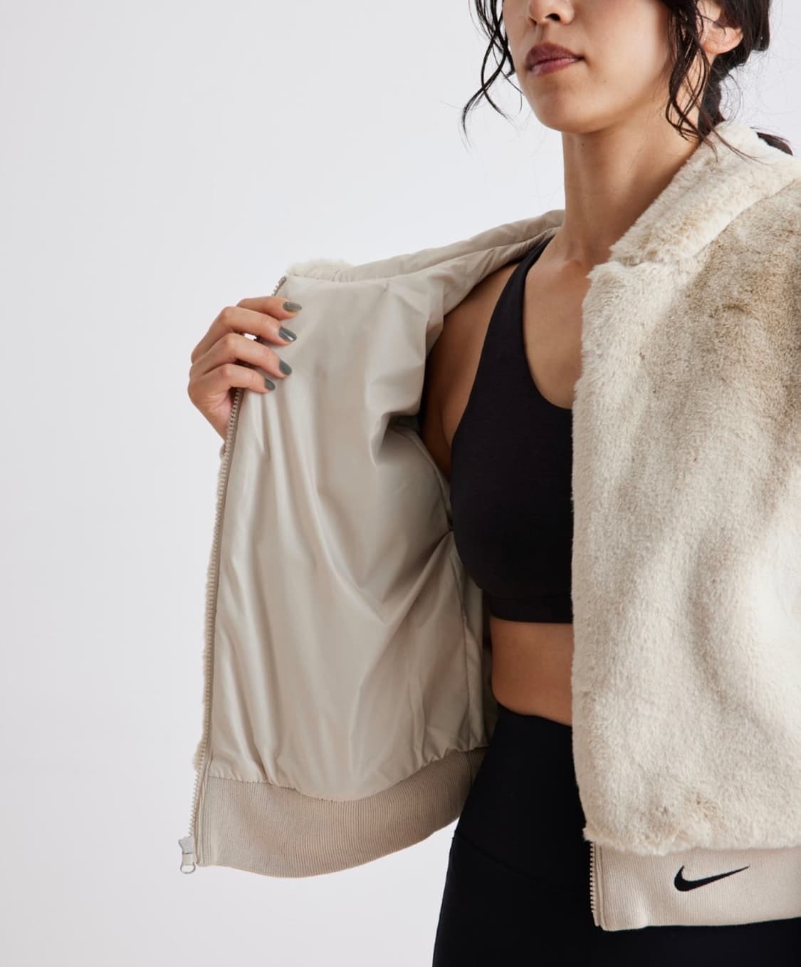 나이키 에센셜 포우 퍼자켓 베이지 스우시털후드집업후리스NSW아이보리브라운 상품이미지5