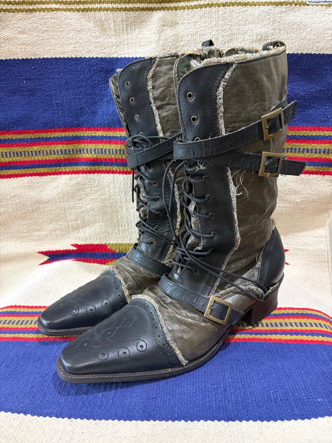 Uffda freak 웨스턴 그런지 레이스업 부츠 상품이미지1