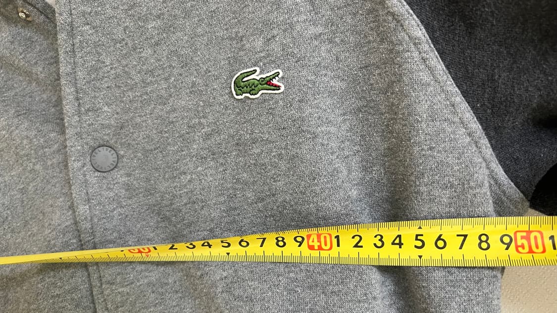 라코스테 라이브 피그먼트 네이비 그레이 배색 코튼 스웻 바시티 자켓 상품이미지4