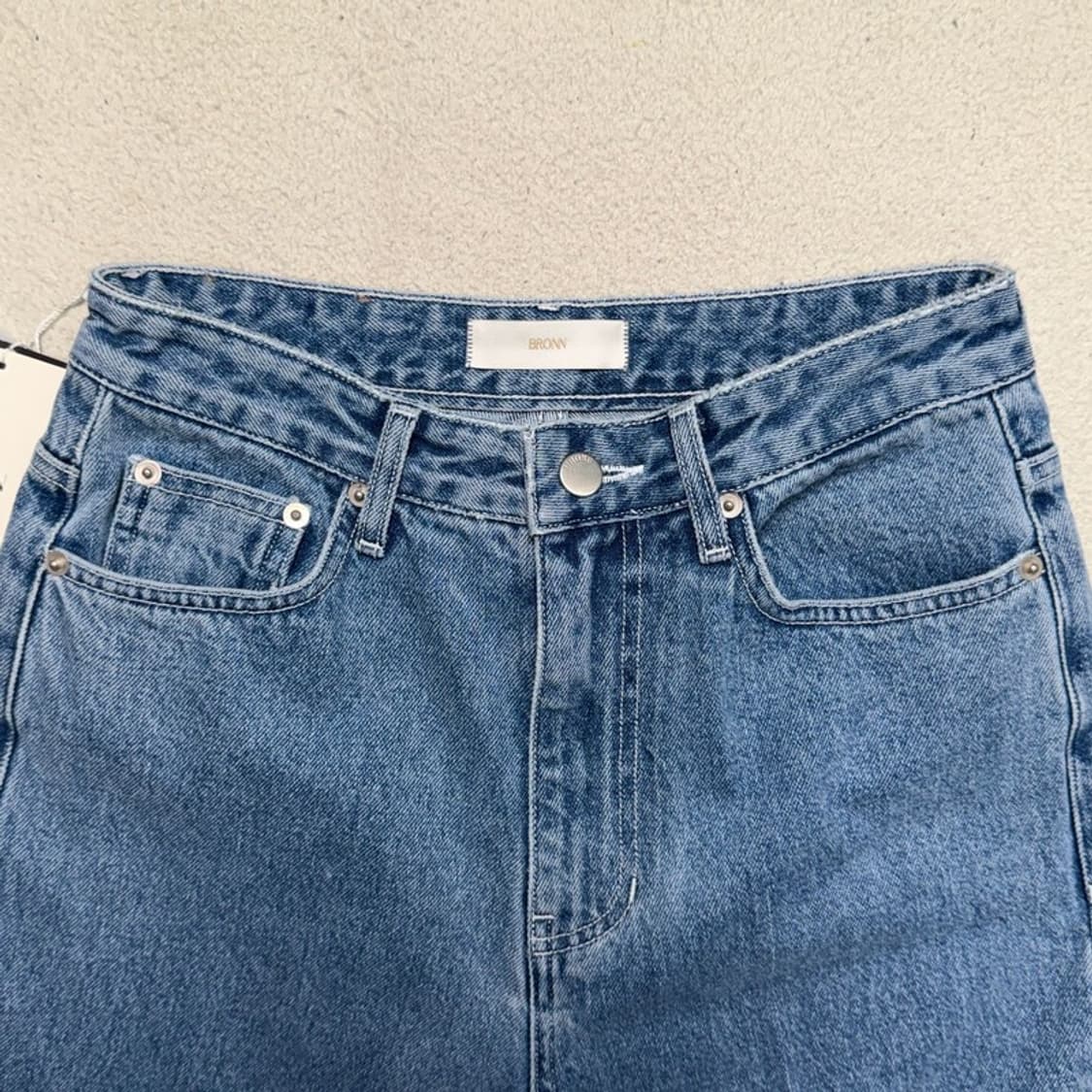 새상품 브론 울림 와이드 데님 팬츠 중청 S 상품이미지2