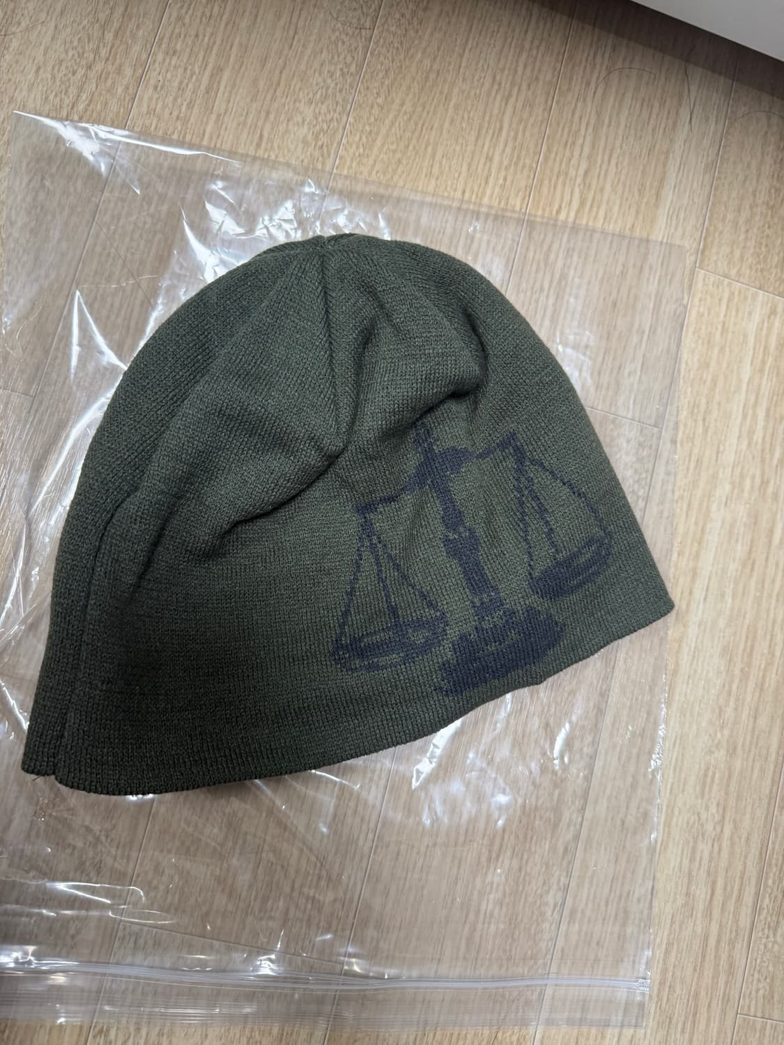 탄산마그네슘 자카드 트리플 나이프 비니 카키 os 새제품 상품이미지3