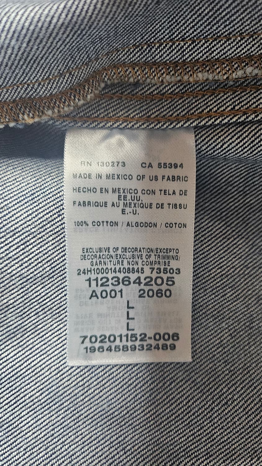 랭글러 콘 데님 화이트오크 셀비지 자켓 L 상품이미지6