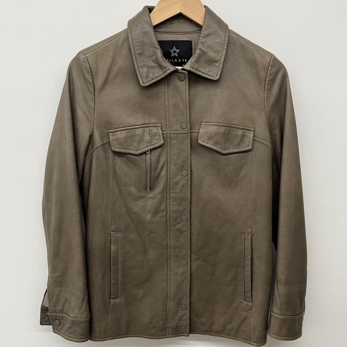 클래식 양가죽 레더자켓 카키브라운톤 남M 상품이미지2