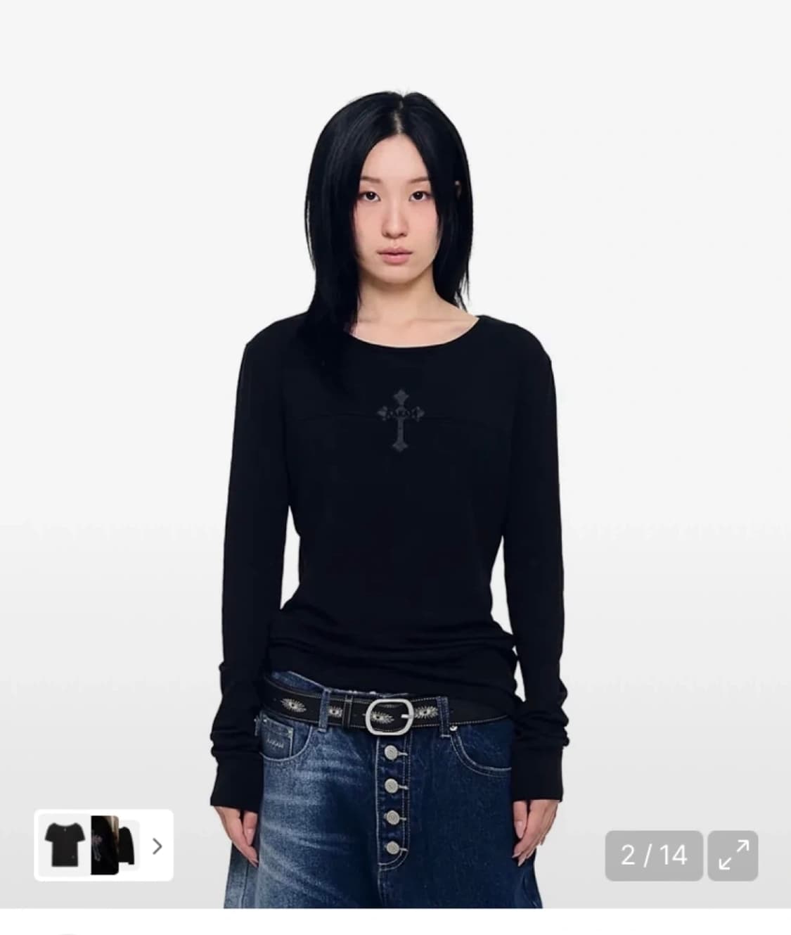 AKM CROS2 Long Sleeve 아캄 블랙 롱슬리브 상품이미지1