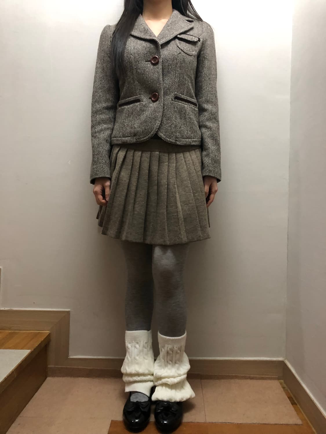 빈티지 브라운 울 헤링본 자켓 상품이미지5