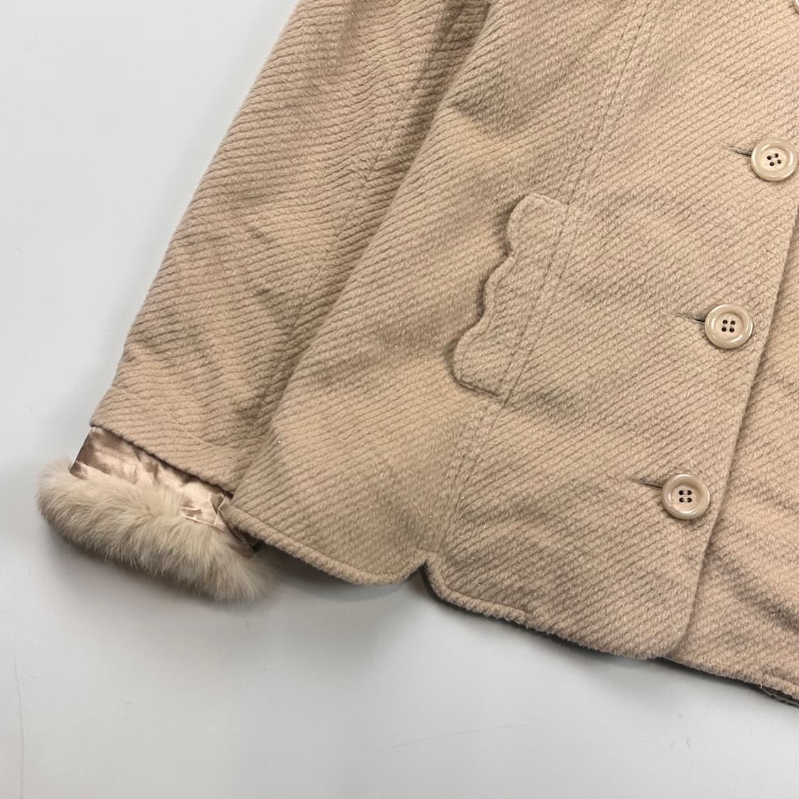 메조피아노 핑크 퍼 코트 상품이미지2