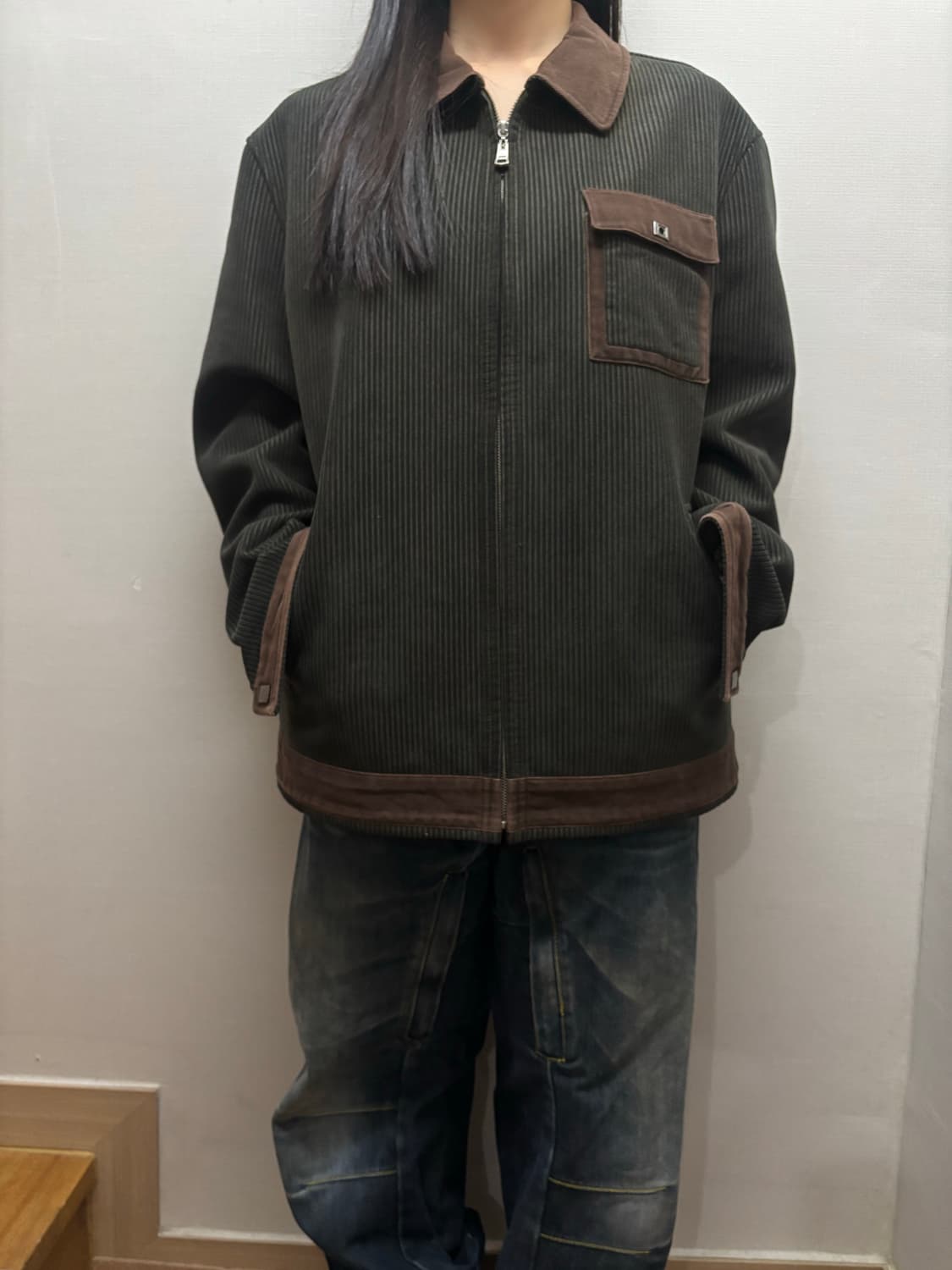 빈티지 카키 코듀로이 자켓 상품이미지3