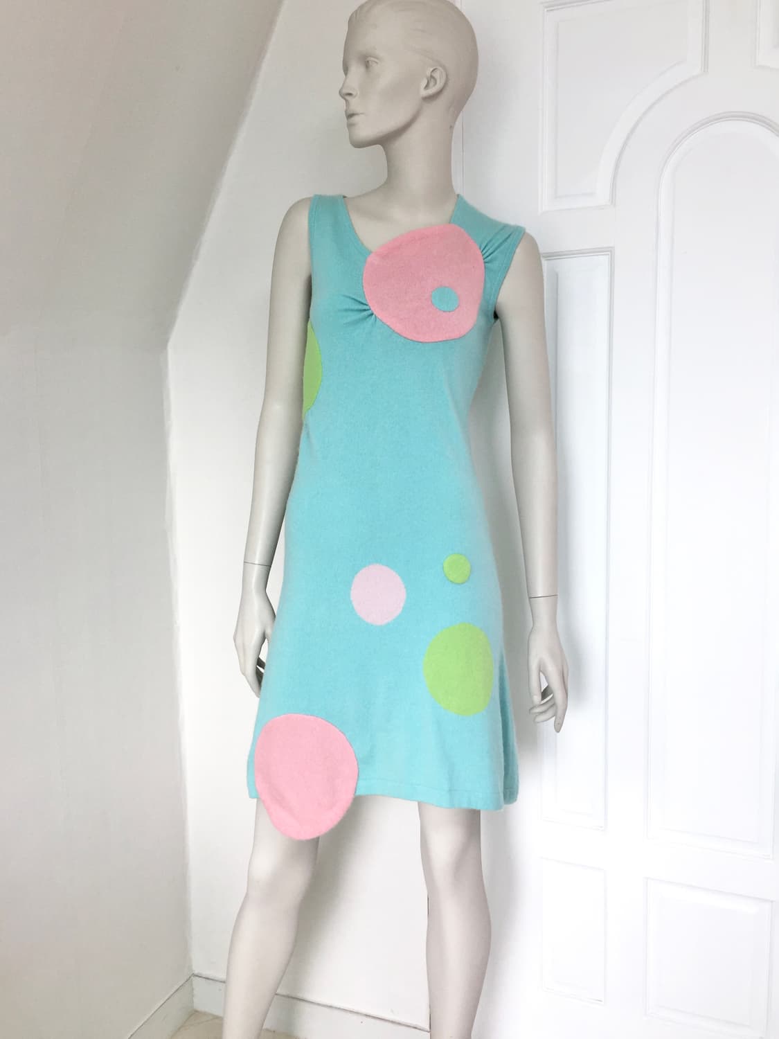 Japan Mint  Dress with Round  Appliqué 상품이미지1