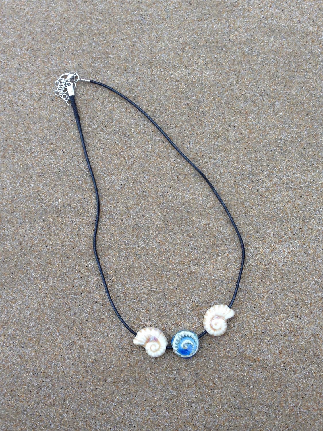 빈티지 비즈 팬턴트 목걸이 / wave memory necklace 상품이미지2