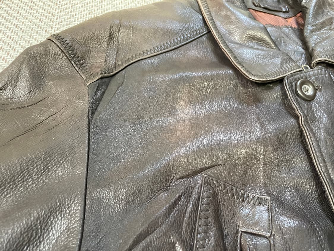 빈티지 그레인 레더 소프트 디어스킨 브라운자켓 J03497 상품이미지2