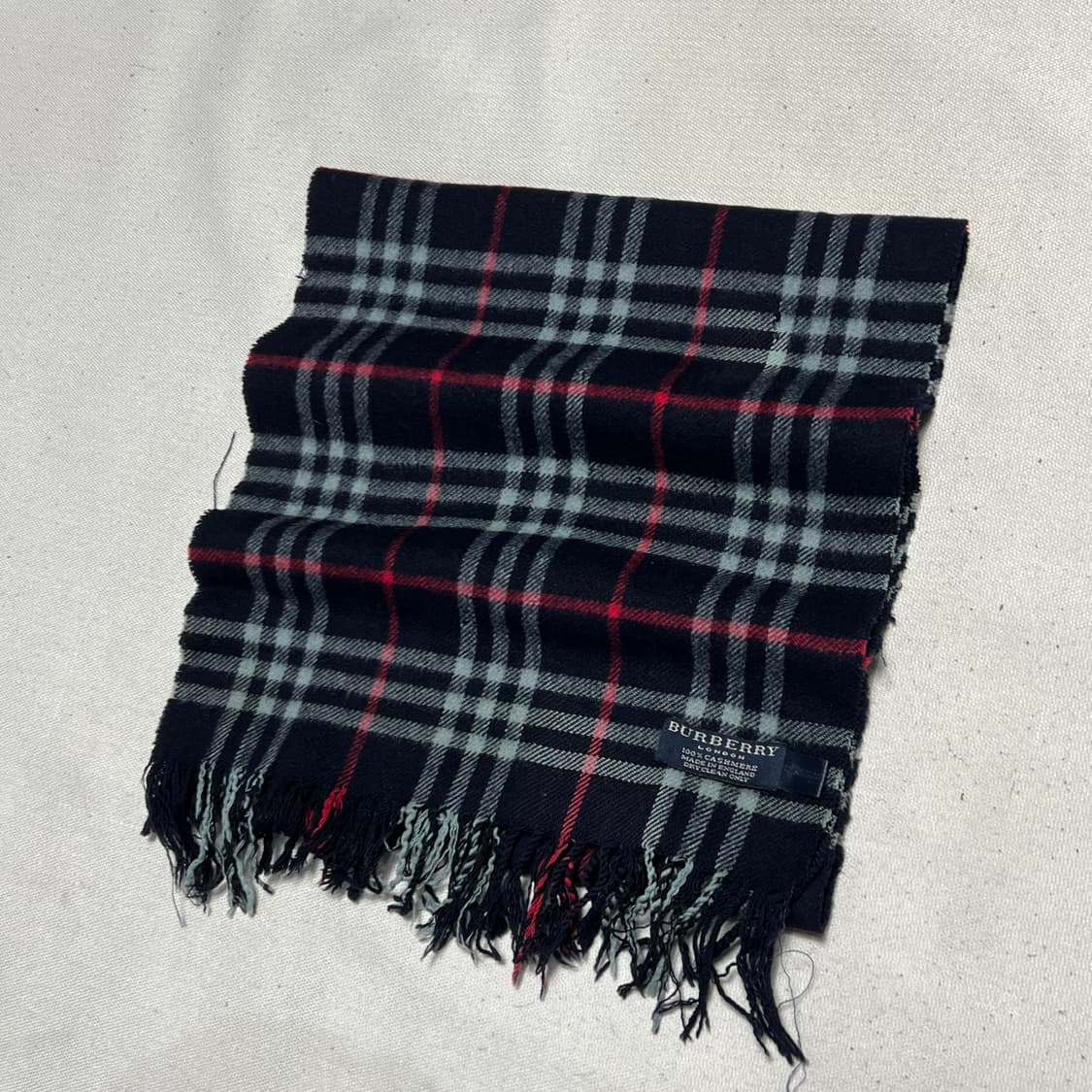 OS 버버리 네이비 노바체크 캐시미어 머플러 상품이미지1