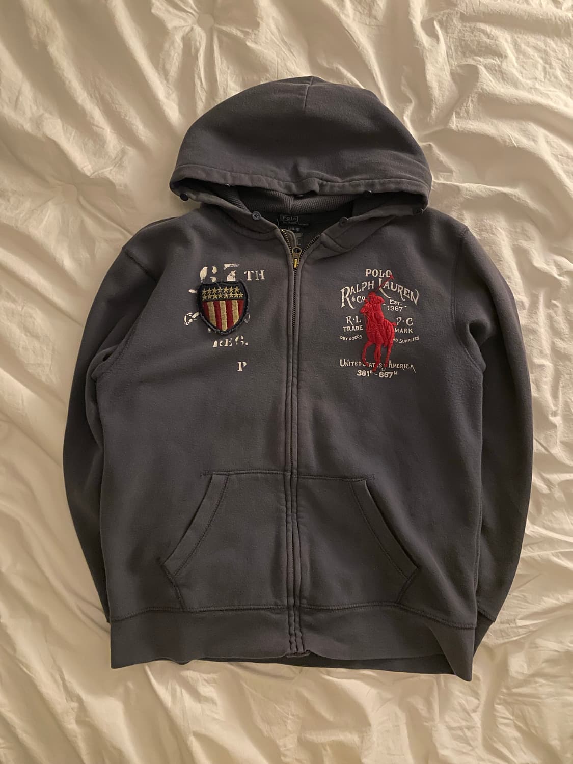 폴로 랄프로렌 빅포니 성조기 울프죠 후드집업 상품이미지3