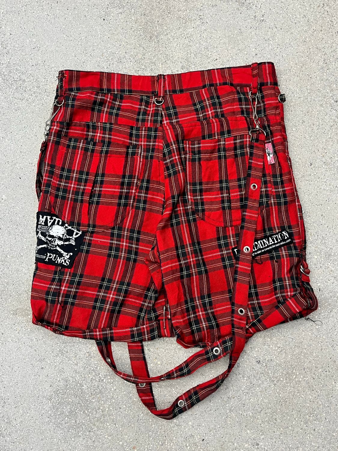 MAD PUNKS 본디지 미디 체크 팬츠 상품이미지5