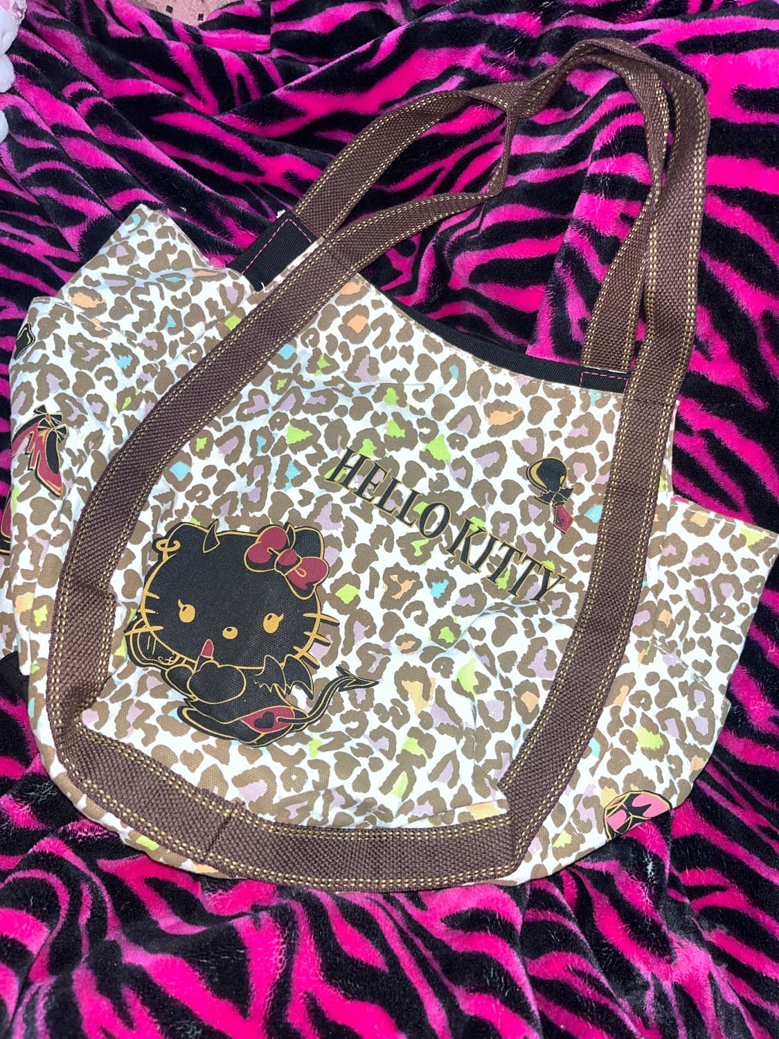 고전키티 오네갸루 헬로키티 호피 숄더백 가방 ㅅㅊ키티스트랩 마스코트 인형 상품이미지1