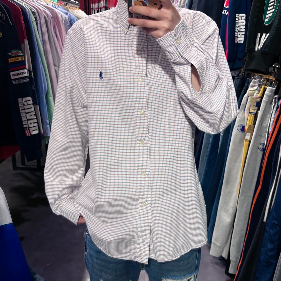 [IM] 폴로 랄프로렌 체크 셔츠 소라/브라운 상품이미지3