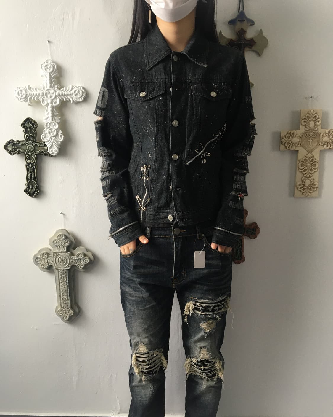 Damage punk mood trucker jacket 상품이미지1