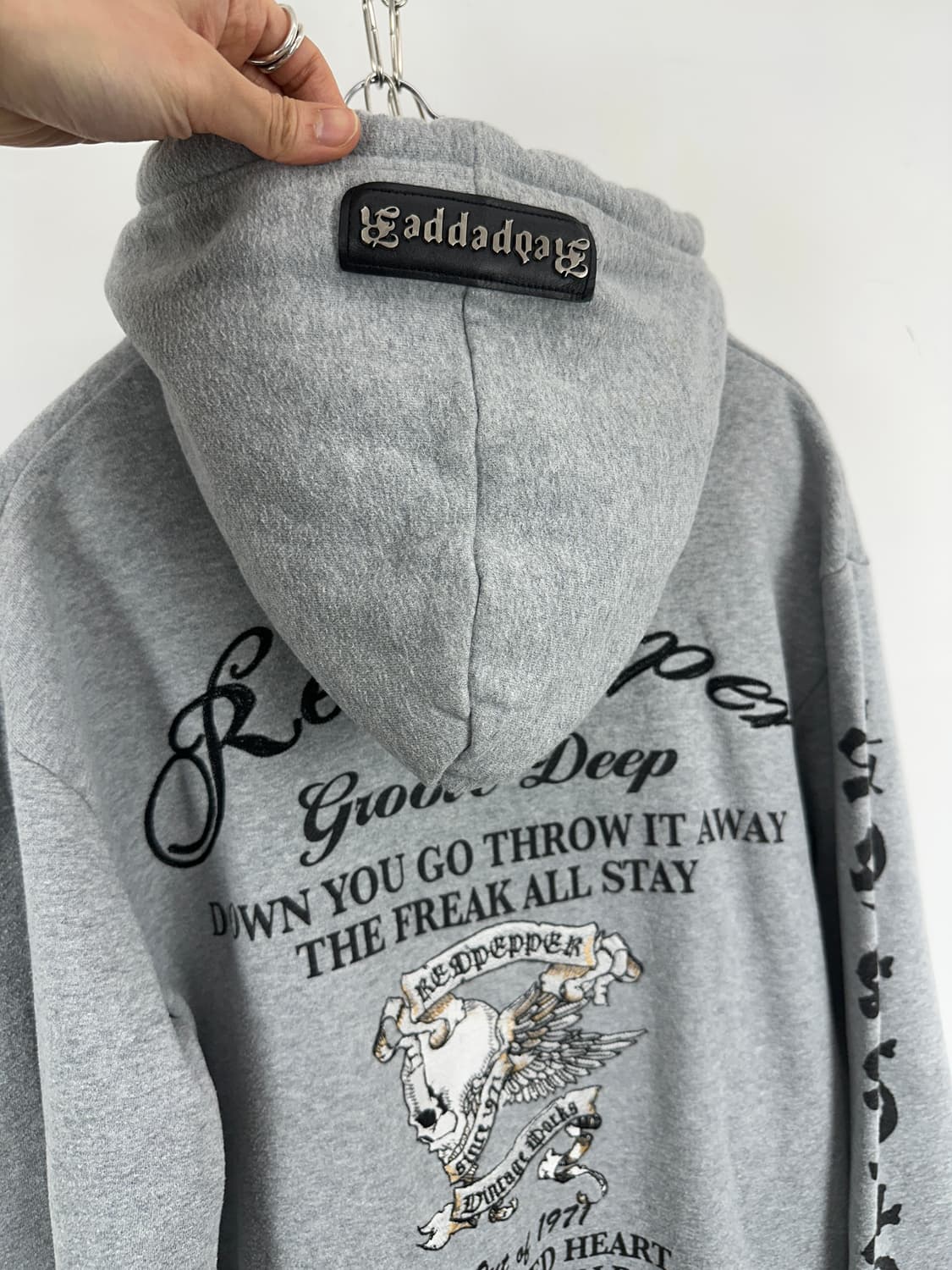 RED PEPPER Skull Embroidery Zip Hoodie 상품이미지3