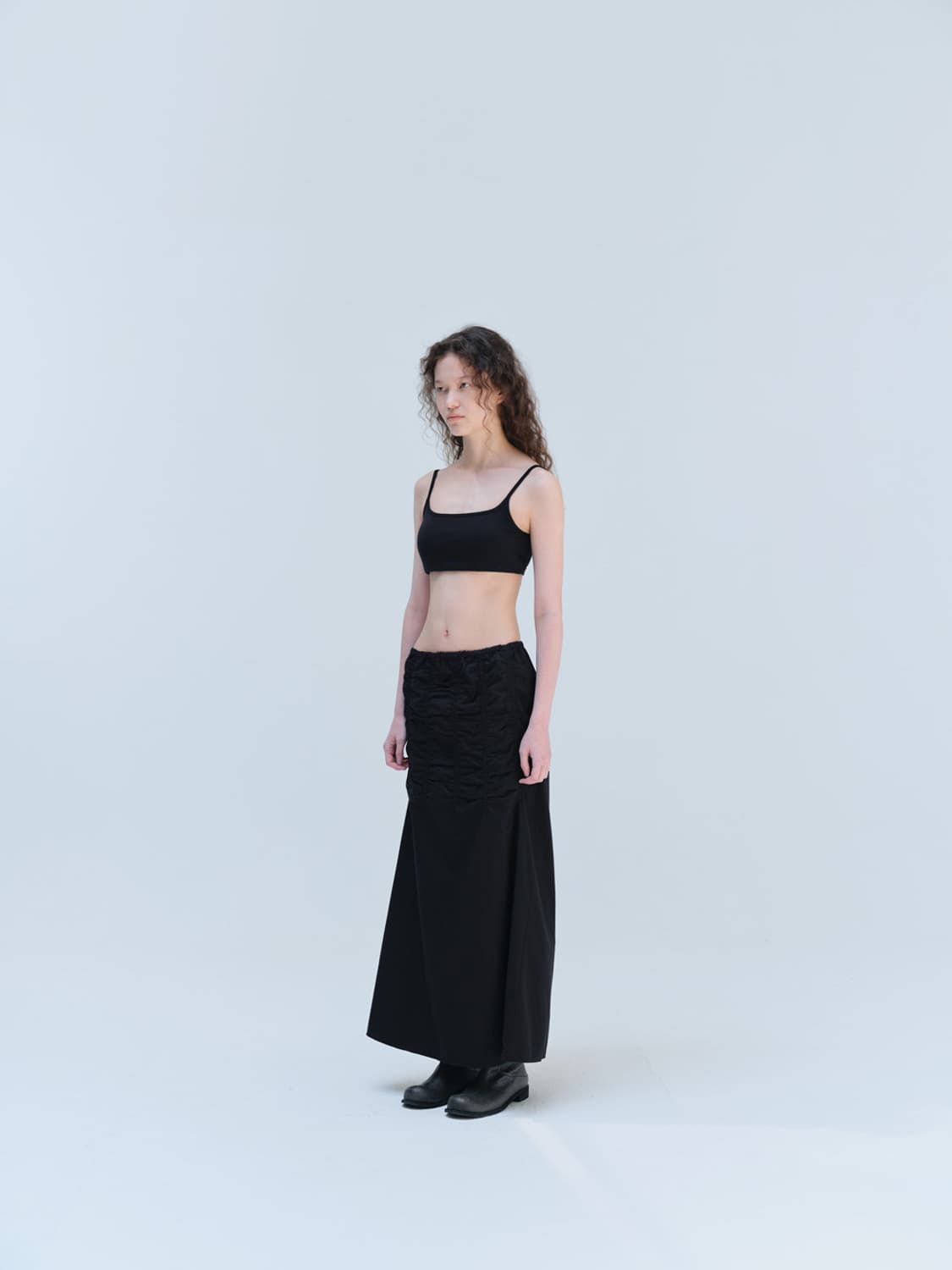 Repos COTTON GATHERING SKIRTS Black 상품이미지2