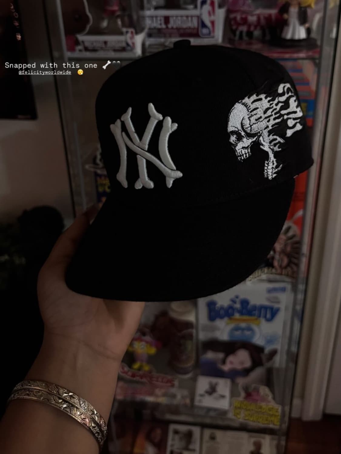 Felicity 검정색 BONE LA 엔젤스 피티드 캡 자수 새상품 상품이미지8