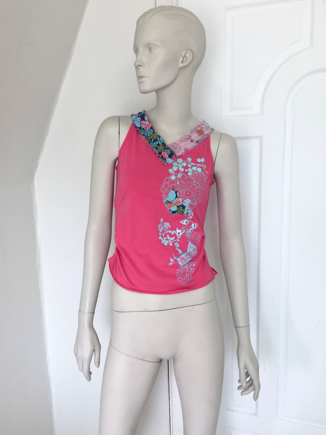 Vintage Oriental Print Pink Cami Top 상품이미지4