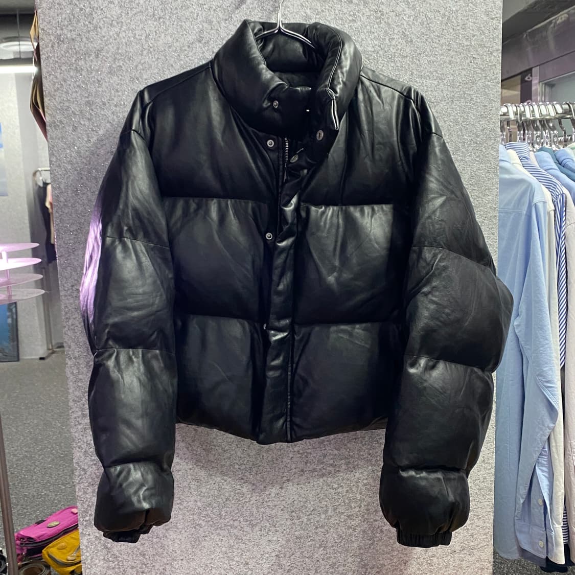 블랙업 레더 크롭 패딩 B3348 상품이미지2