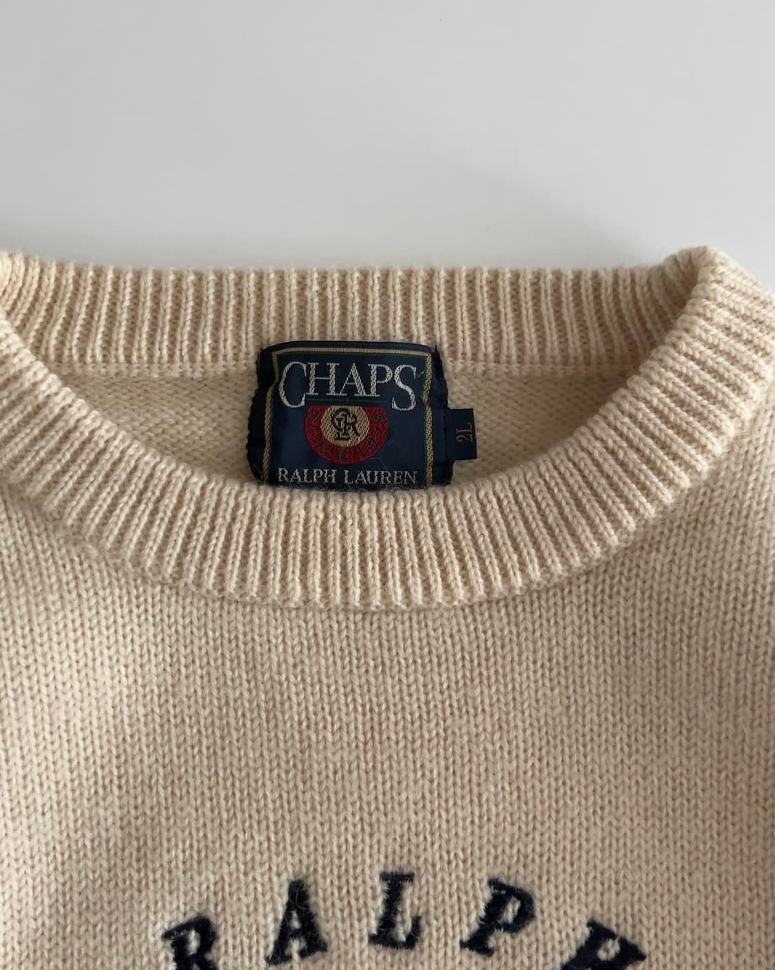 90s 찹스 랄프로렌 빅로고 울 니트 2L 상품이미지4