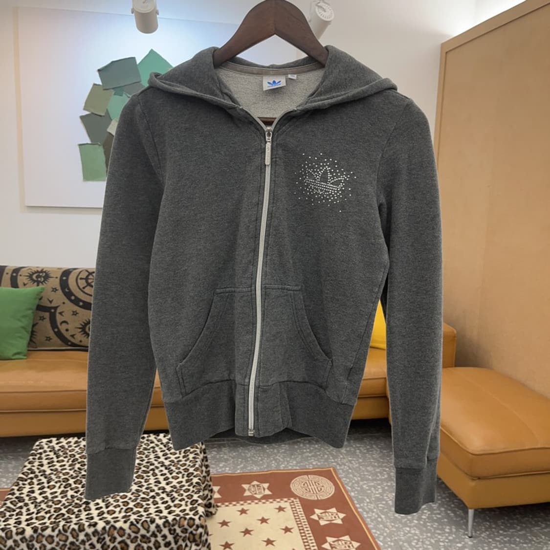 아디다스 Y2K 큐빅패치 슬림핏 약기모 후드집업 85 C09053 상품이미지3