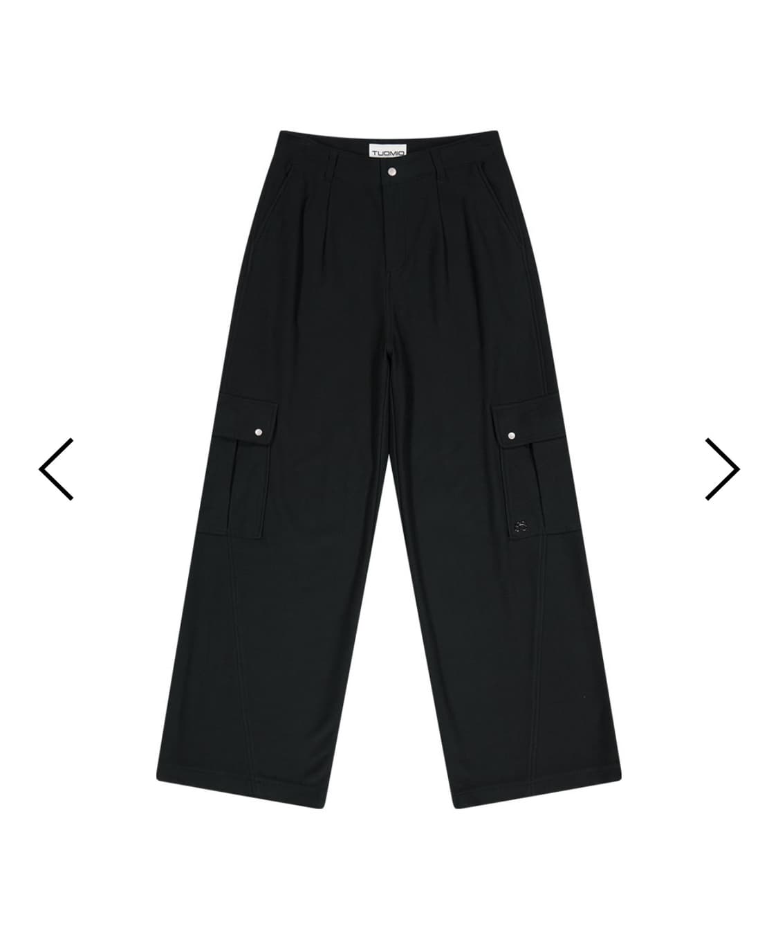뚜오미오 바지 CURVED LINE CARGO PANTS [BLACK] 상품이미지1