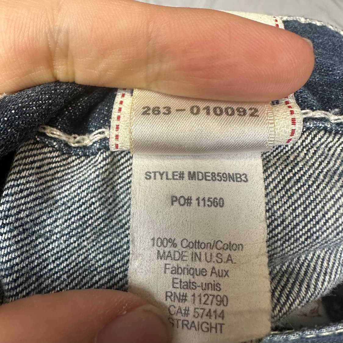 트루릴리전 화이트 스티치 스트레이트 워싱데님진 30 상품이미지5