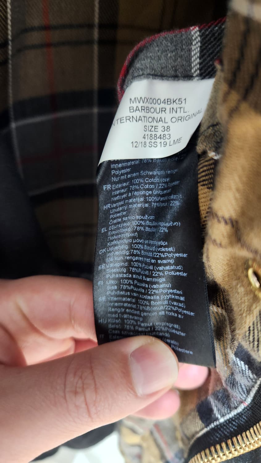 바버 인터내셔널 왁스자켓 38 (100) 상품이미지6