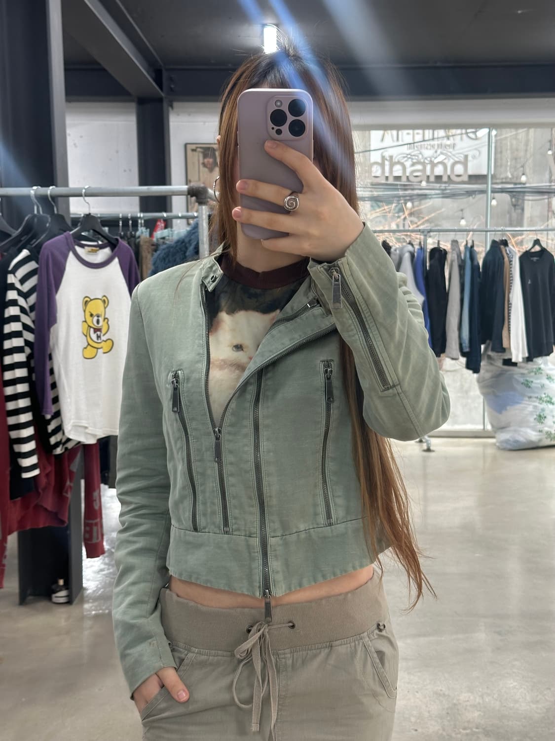 디젤 사선지퍼 도트안감 투웨이 락시크 넥버클자켓 상품이미지2