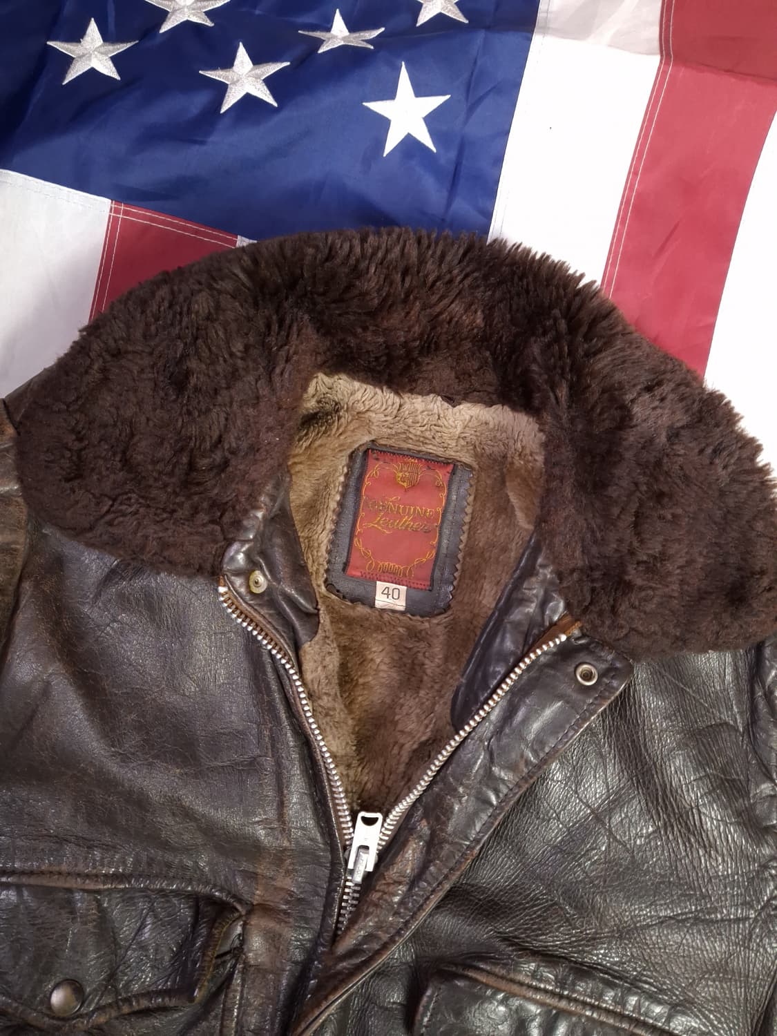70's 미국제조 리얼레더 미해군 G-1 TYPE 항공자켓 상품이미지2