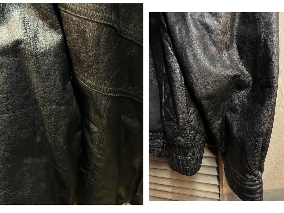 빈티지 소가죽 레더 자켓 블랙 M #csz2035 상품이미지10