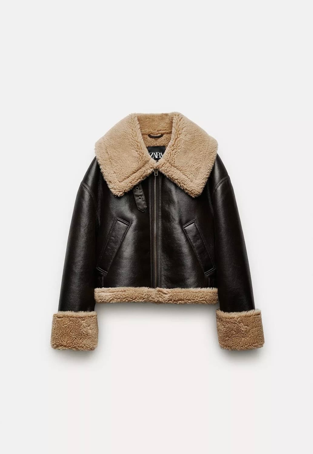 하이넥 무스탕 브라운 상품이미지2